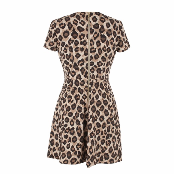 Eliza J Leopard Print Dress - Black and Tan - Picture 2 of 3